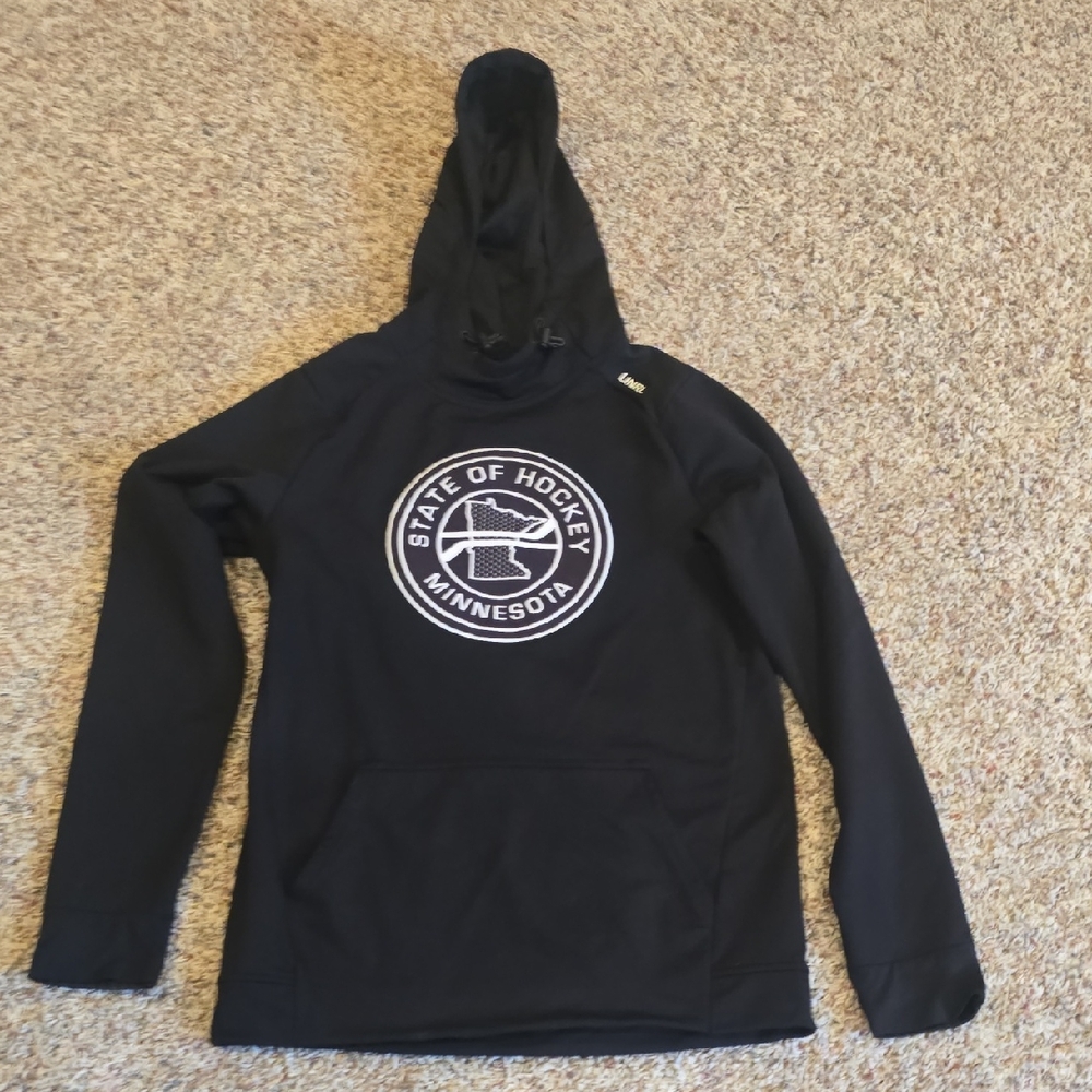 Minnesota State of Hockey Black Pullover Hoodie
